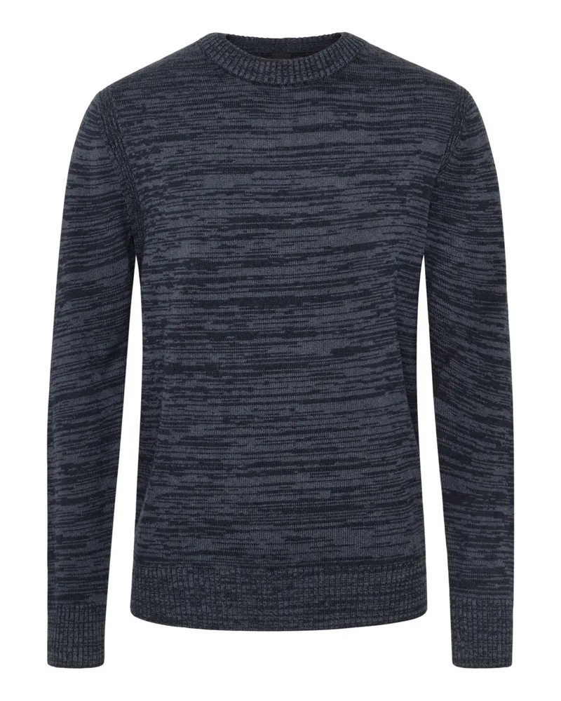 HUGO BOSS Leichter Rundhalspullover aus einem Woll-Mix in Marine