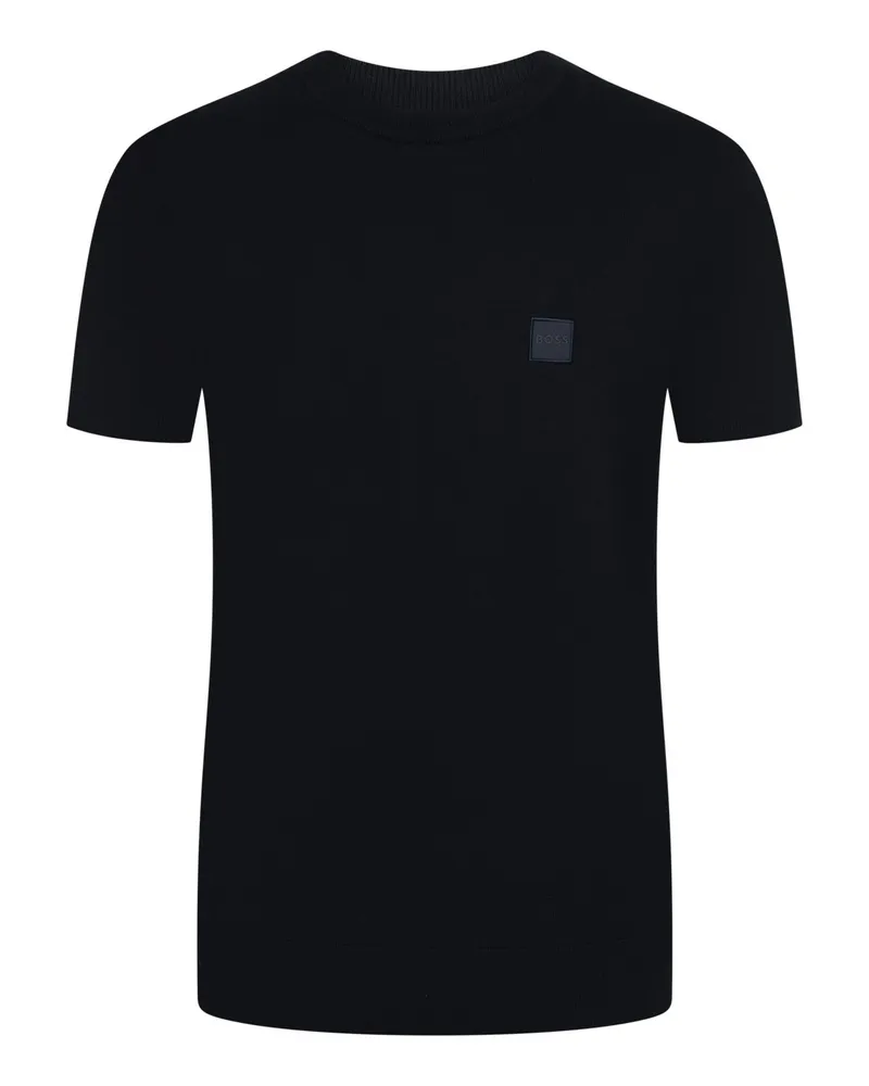 HUGO BOSS T-Shirt aus Baumwollmischung mit Nadelstreifen in Marine