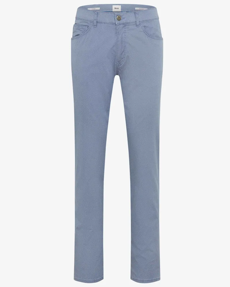 Brax 5-Pocket Hose Cadiz mit Stretch und feinem Muster, Straight Fit in Mittelblau