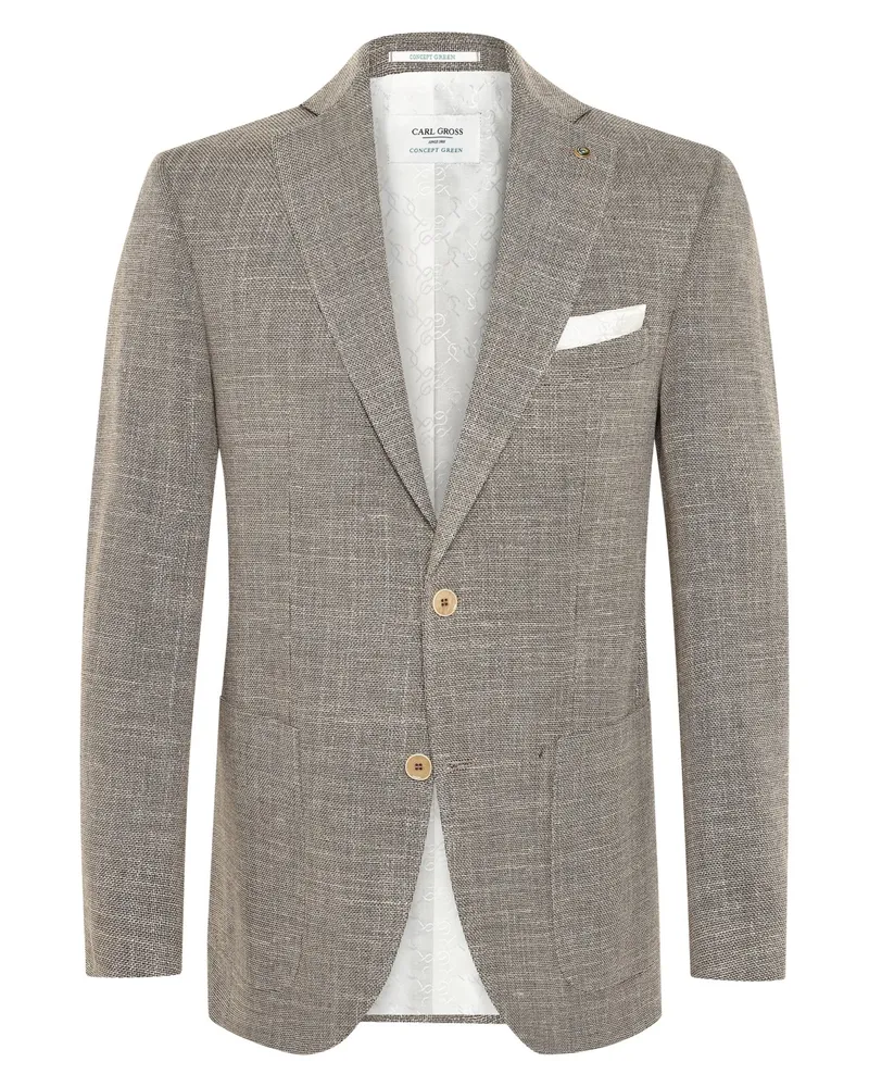 Carl Gross Strukturiertes Einreiher-Sakko aus einem Material-Mix in Beige