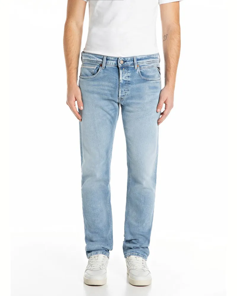 Replay Jeans Grover mit Stretchanteil, Straight Fit in Blau