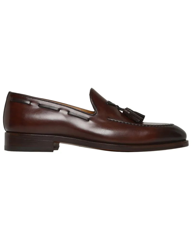 Magnanni Penny Loafer aus Glattleder mit Quasten in Dunkelbraun