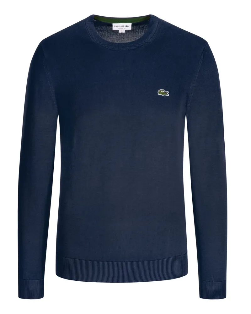 Lacoste Strick-Pullover mit Logo-Aufnäher, Regular Fit in Marine