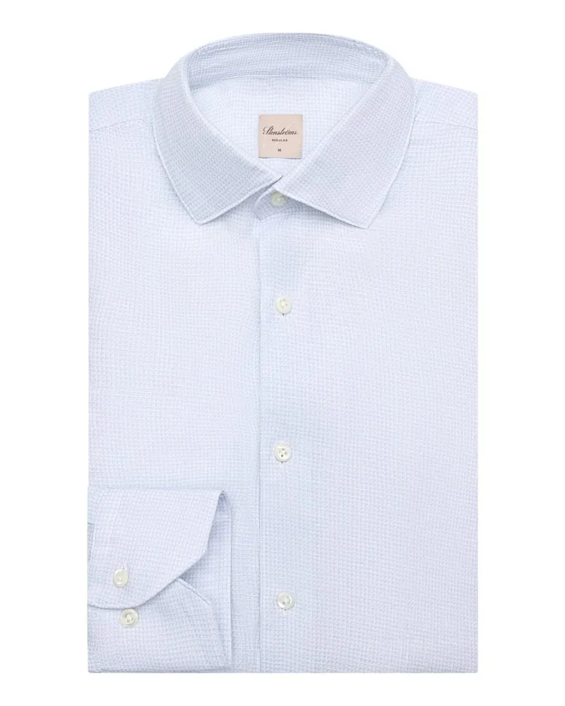 Stenströms Businesshemd aus einem Leinen-Lyocell-Mix, Regular Fit in Blau
