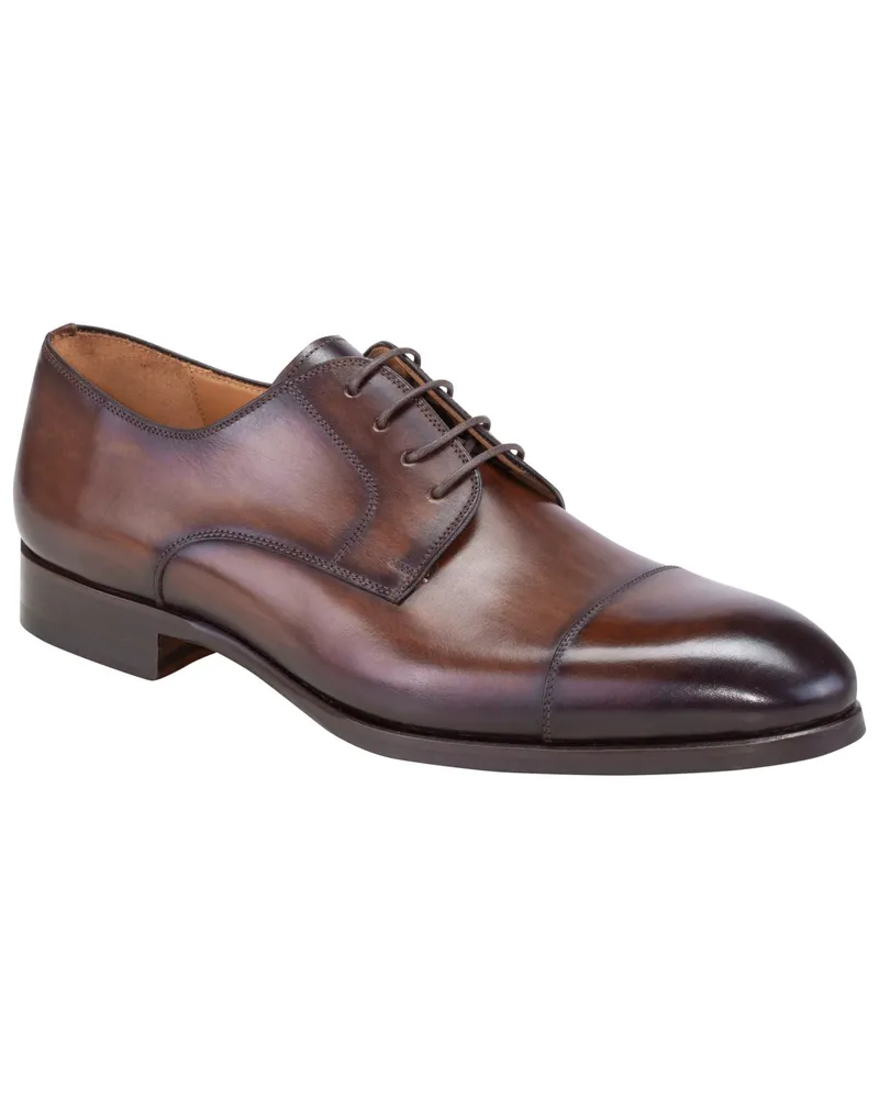 Magnanni Schnürschuhe in Derby-Form mit abgesetzter Vorderkappe in Dunkelbraun