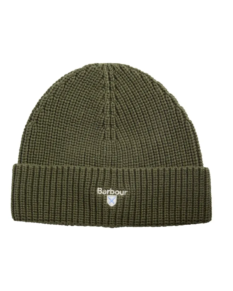 Barbour Beanie aus einem Wollmix mit Logo-Stickerei in Oliv