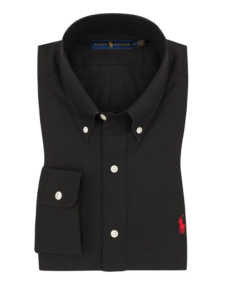 Ralph Lauren Hemd mit Stretchanteil, Custom Fit in Schwarz