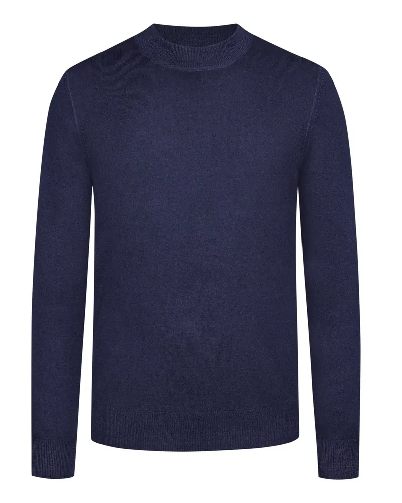 Gran Sasso Pullover aus Schurwolle mit Stehkragen in Marine