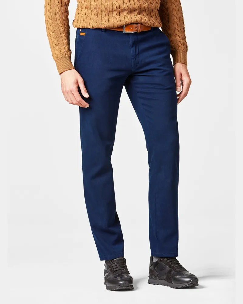 Meyer Hosen Cordhose Bonn aus Bio-Baumwolle mit Stretch, Modern Fit in Marine