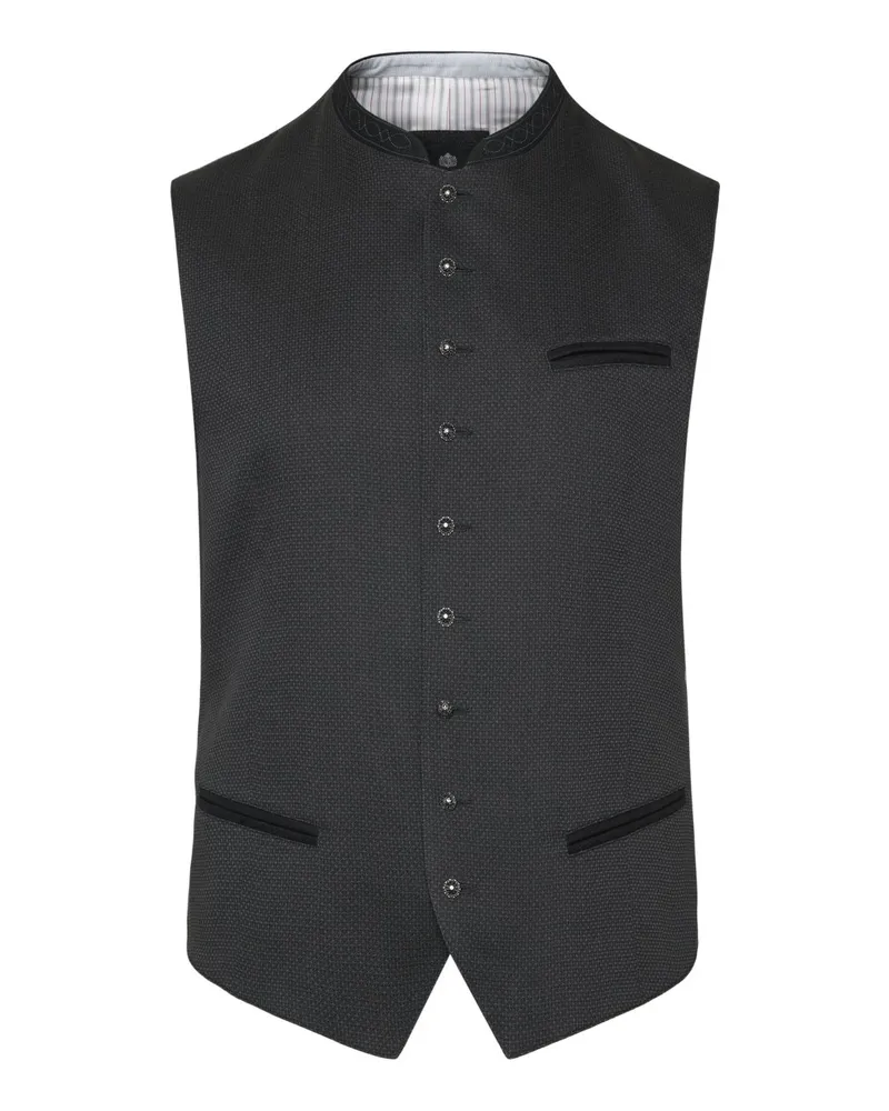 Hammerschmid Trachtenweste mit Jaquard-Muster, Slim Fit in Anthrazit
