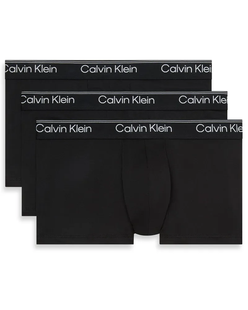 Calvin Klein 3er Pack Trunks aus glatter Microfaser in Schwarz