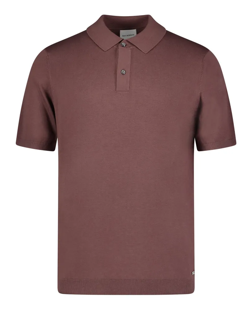 Roy Robson Leichtes Glattstrick-Poloshirt aus einem Baumwoll-Mix, Regular Fit in Rot