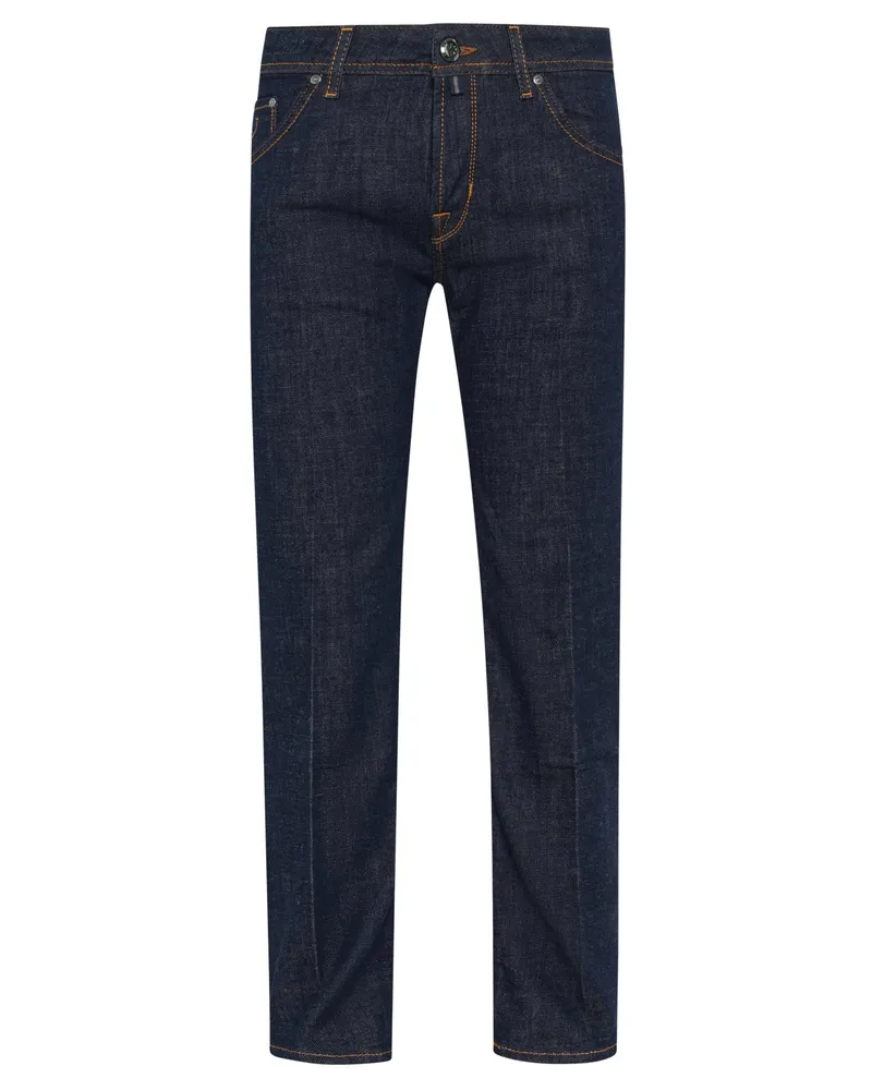 Jacob Cohën Crop-Jeans mit Stretchanteil, Tapered Slim Fit in Marine