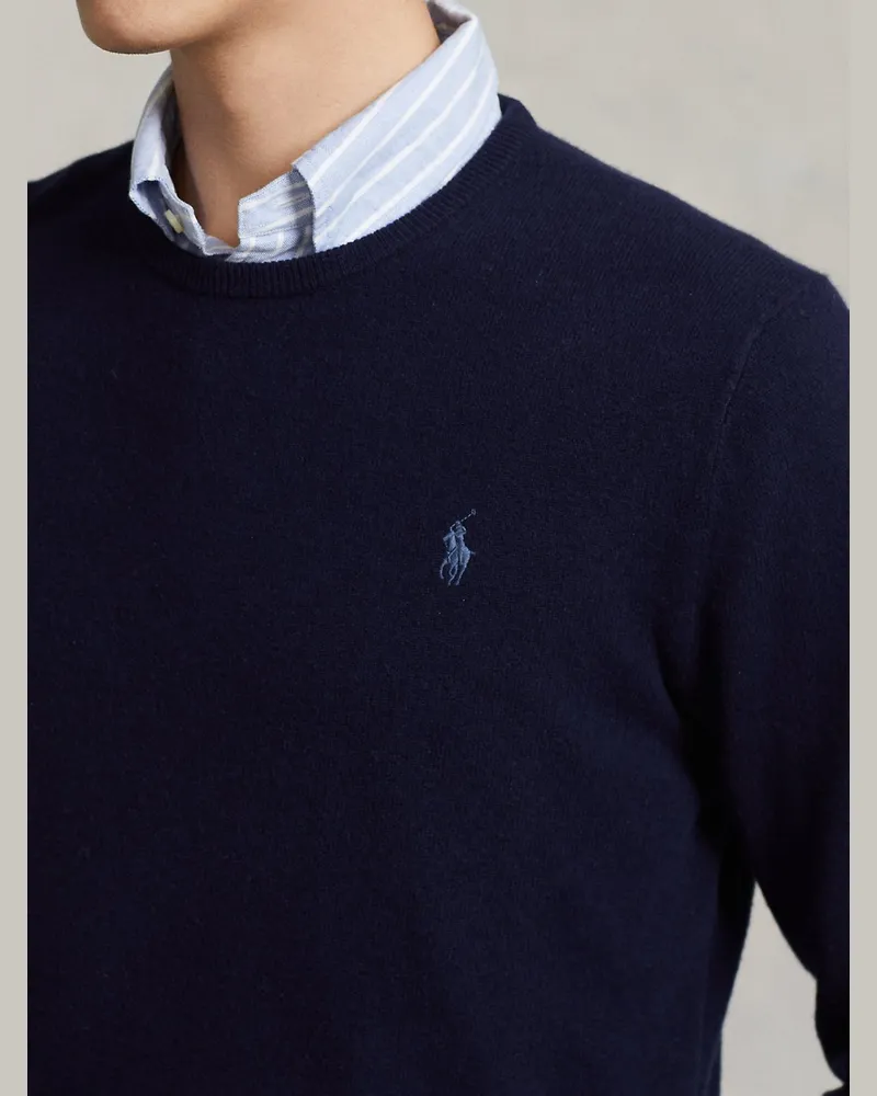 Ralph Lauren Leichter Pullover aus Merinowolle, Slim Fit in Marine