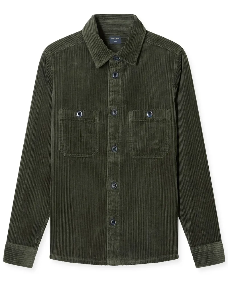Olymp Overshirt aus Baumwollcord in Tanne