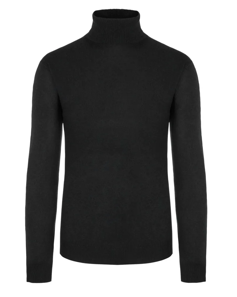 Tom Rusborg Leichter Rollkragenpullover aus Kaschmir in Schwarz