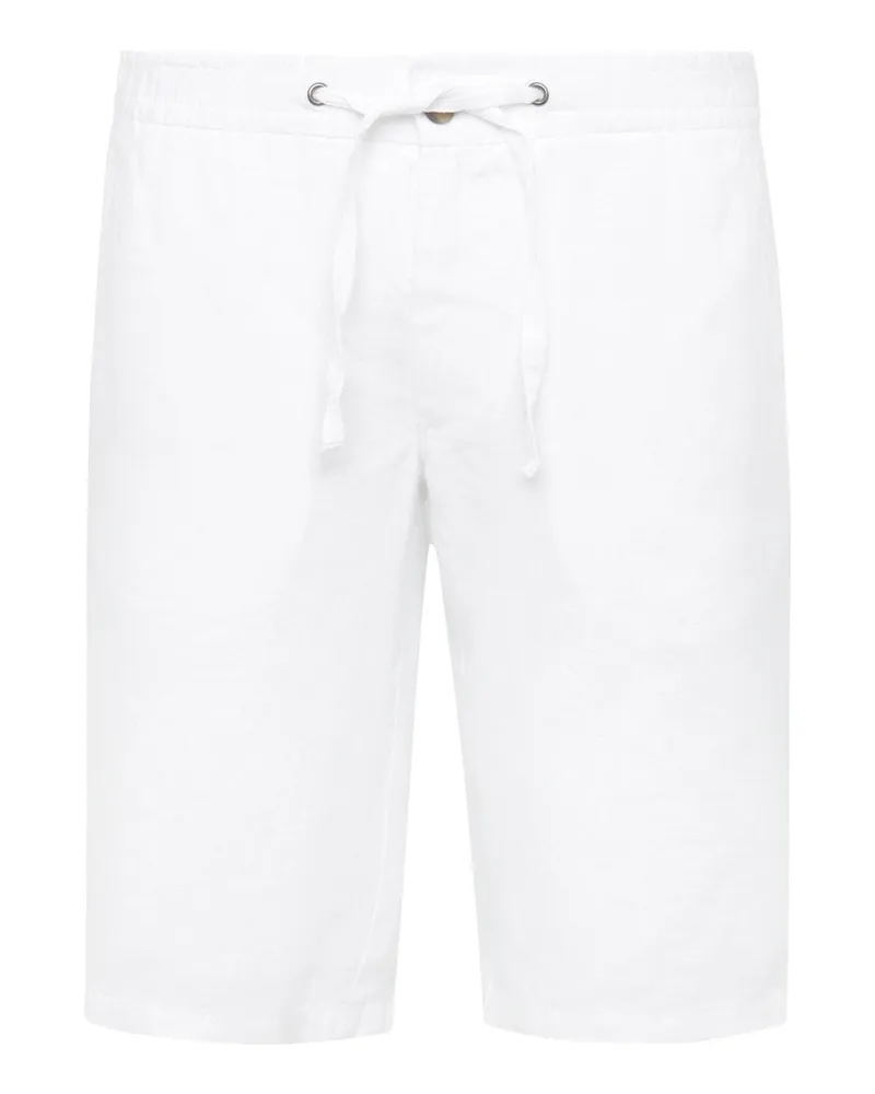 Tom Rusborg Leinenshorts mit elastischem Bund und Kordelzug in Weiß