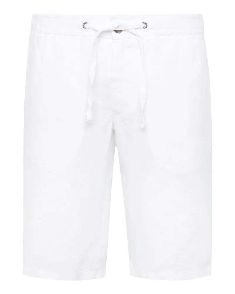 Tom Rusborg Leinenshorts mit elastischem Bund und Kordelzug in Weiß