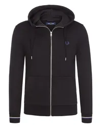 Fred Perry Sweatjacke mit Kapuze und Zip Schwarz