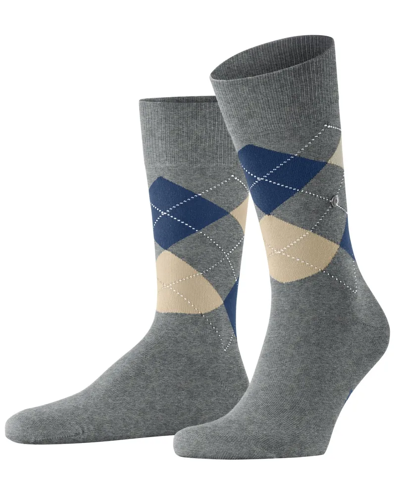 Burlington Wadenhohe Socken King mit Bio-Baumwolle in Grau