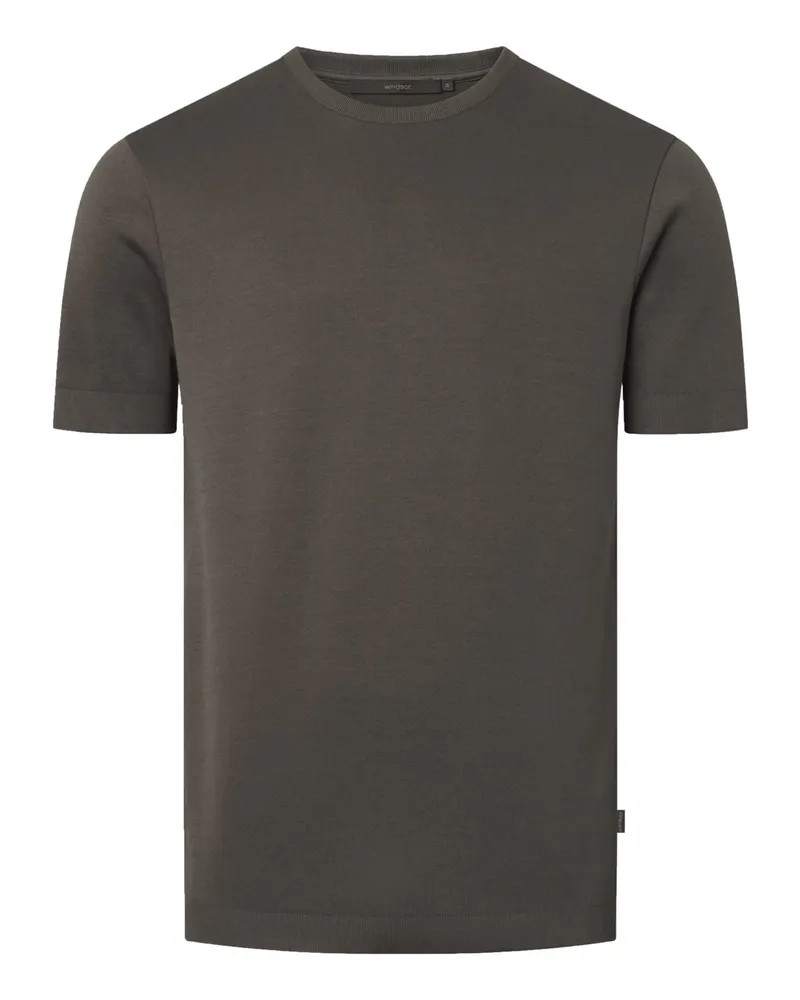 windsor. Strick-T-Shirt aus einem Baumwolljersey, Regular Fit in Grün