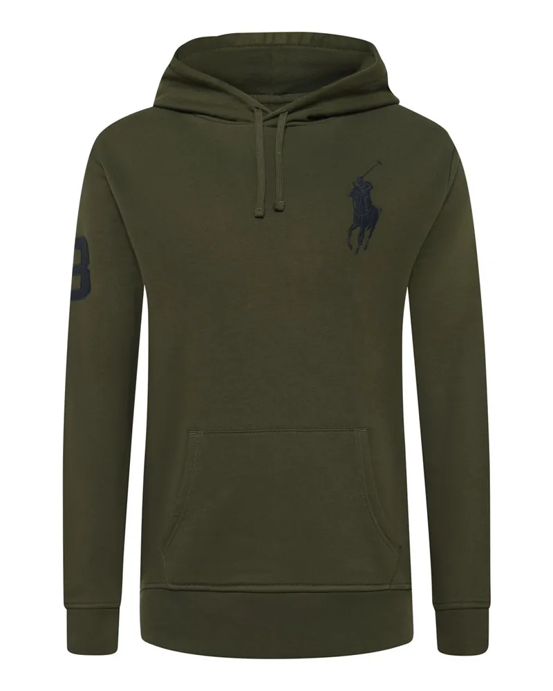 Ralph Lauren Hoodie aus Baumwoll-Mix mit gesticktem Logo in Oliv