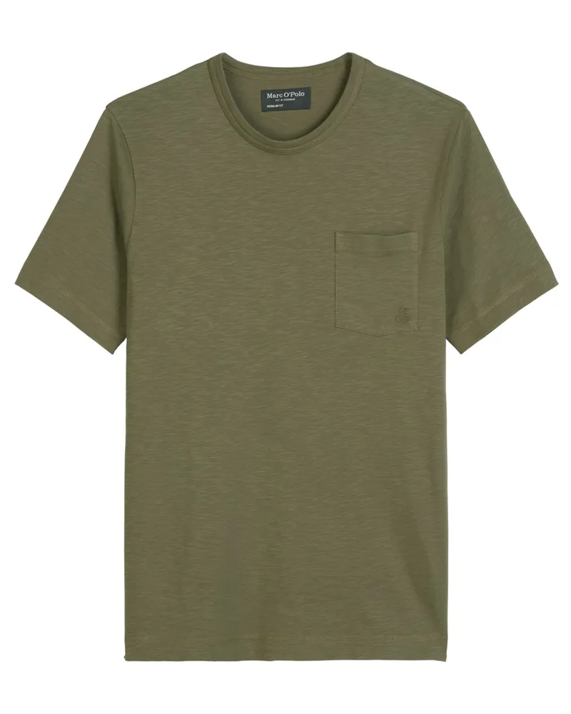 Marc O'Polo T-Shirt in melierter Baumwoll-Qualität, Regular Fit in Oliv