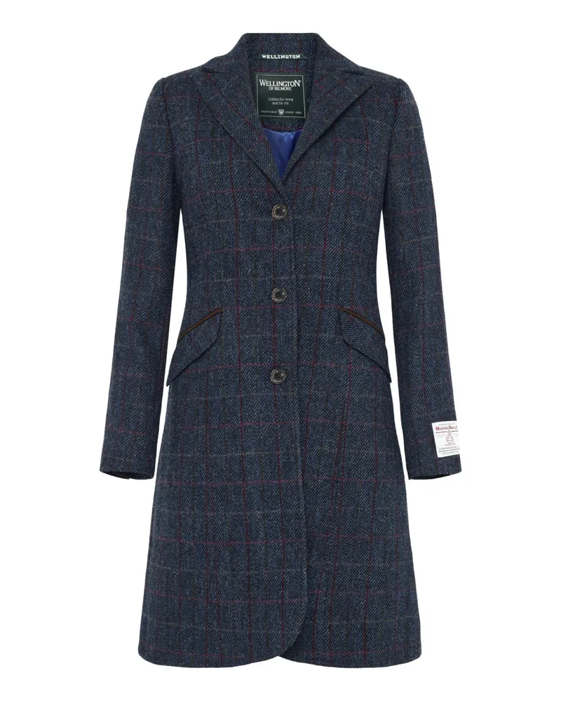 Wellington of Bilmore Einreihiger Damen-Kurzmantel Brenda aus Harris Tweed in Blau