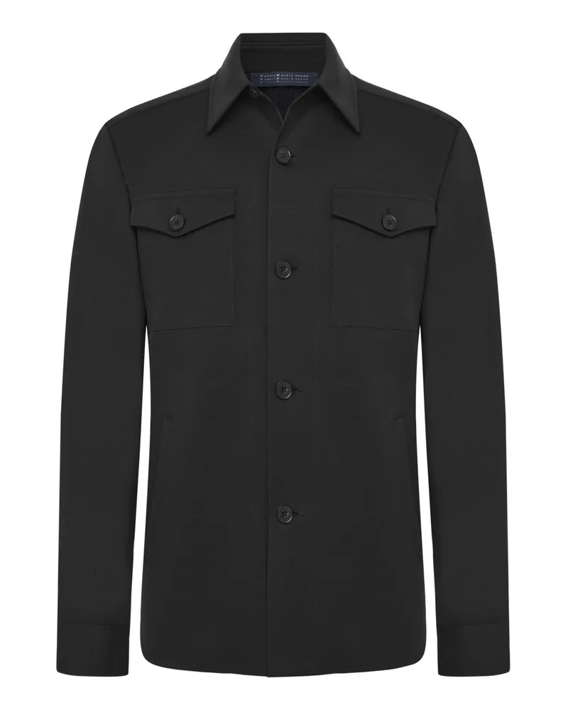 Harris Wharf London Leichtes Overshirt in Stretch-Qualität in Schwarz