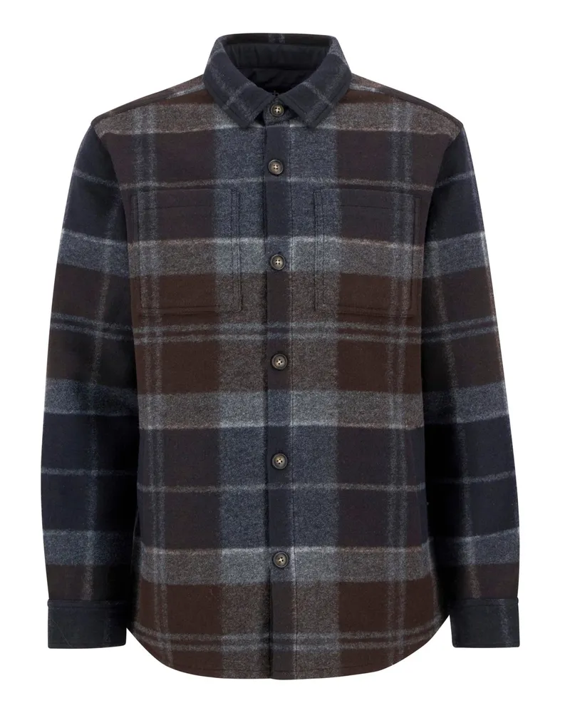 Barbour Overshirt Chapter mit Tartanmuster in Marine