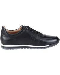 Magnanni Low Top Leder-Sneaker in Runner-Form Schwarz