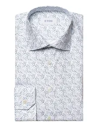 Eton Hemd mit floralem Muster, Slim Fit Hellblau