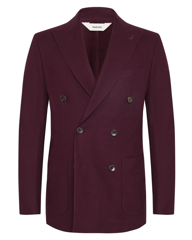 PAOLONI Einreiher-Sakko aus Baumwolle in softer Jersey-Qualität in Bordeaux