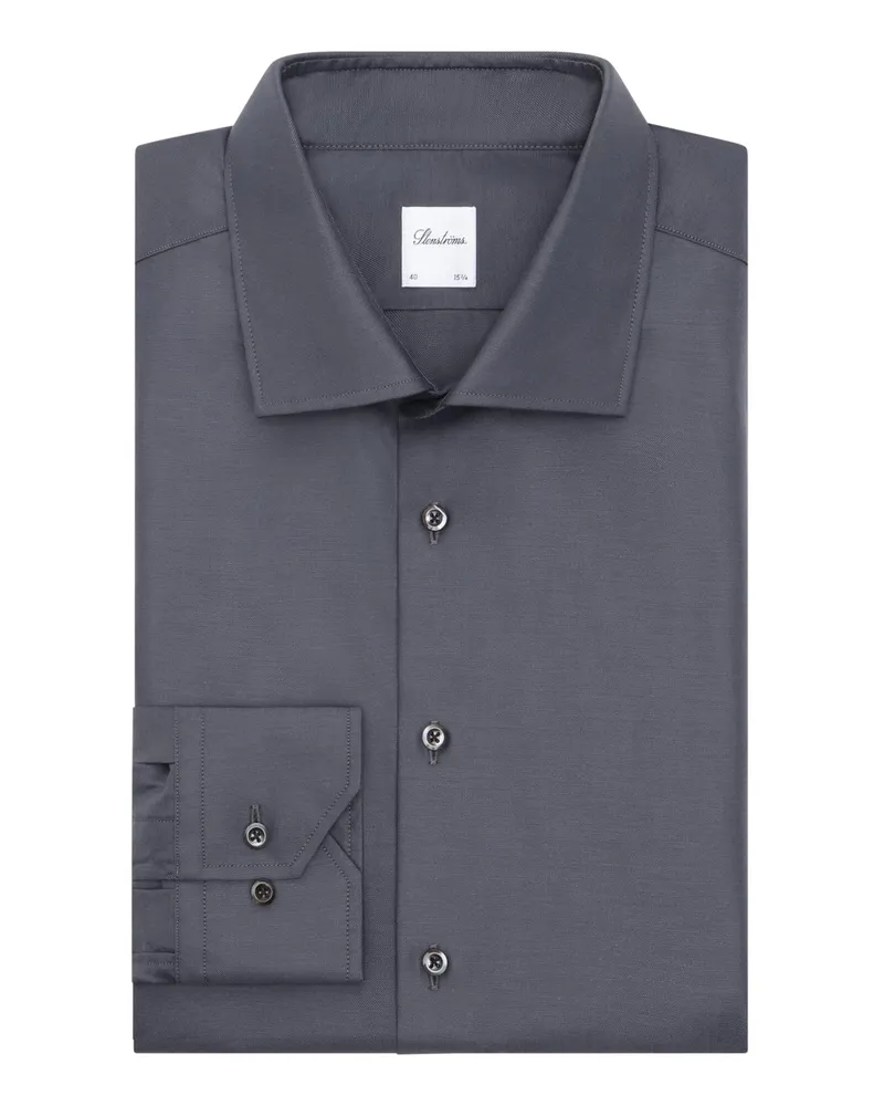 Stenströms Hemd aus Twofold Super Cotton, Slimline in Anthrazit