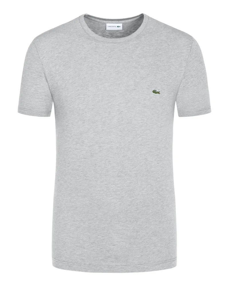 Lacoste T-Shirt aus Pima-Baumwolle mit Logo-Aufnäher in Grau