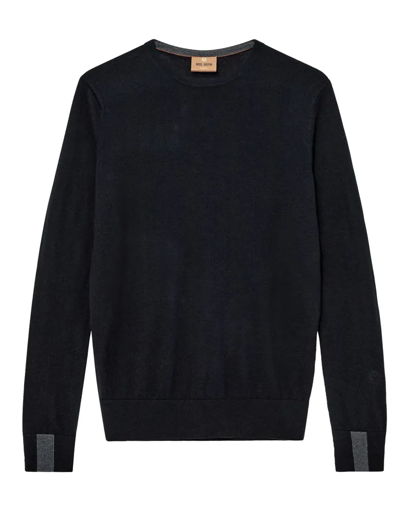 Mos Mosh Leichter Pullover aus Wolle-Seide-Mix in Schwarz