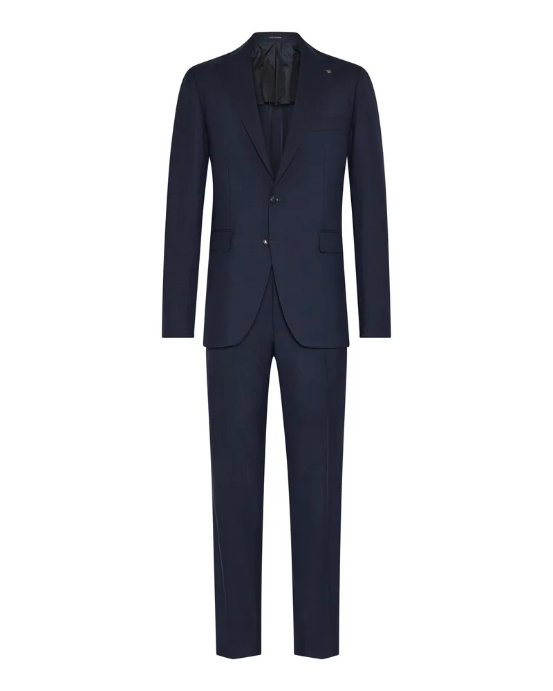 Tagliatore Dreiteiliger Anzug mit Einreiher-Sakko und Anzugweste aus Schurwolle in Marine