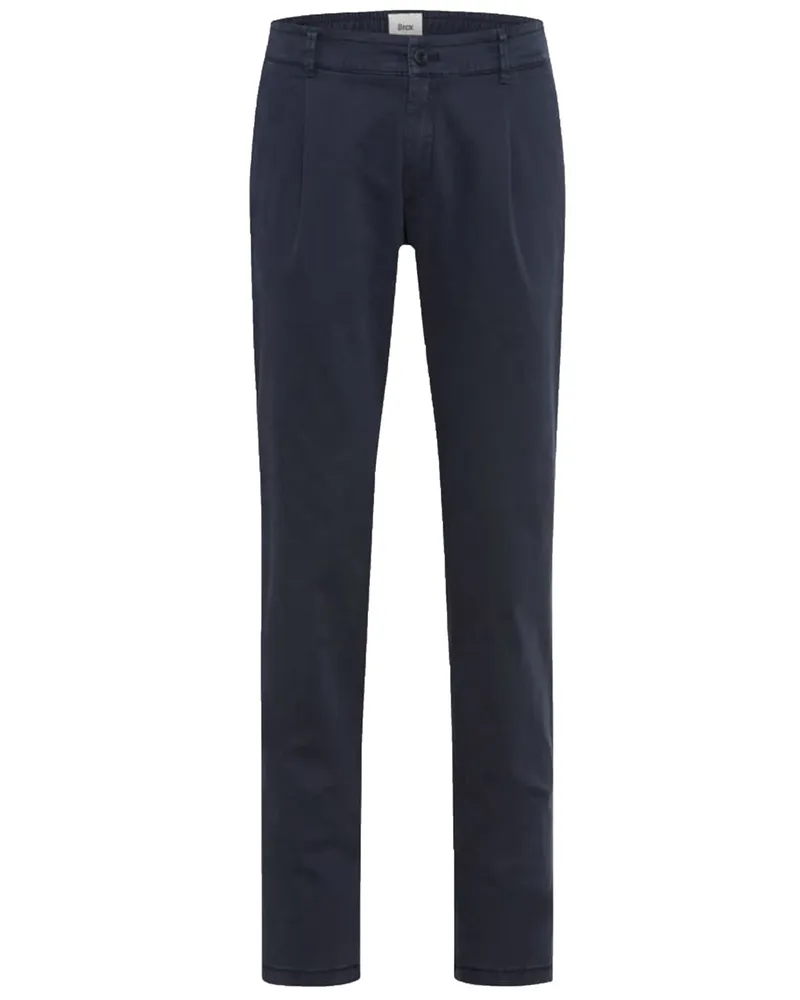Brax Chino Tino mit Stretch und Bundfalte, Relaxed Tapered Fit in Marine