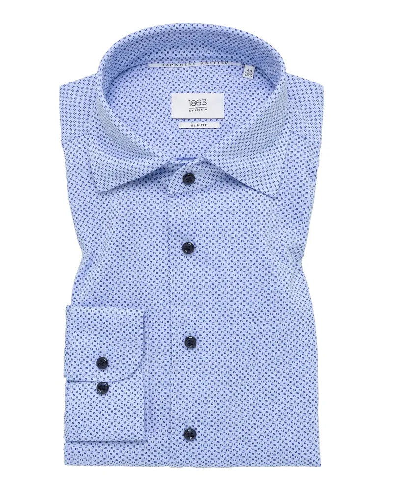 Eterna Jerseyhemd in Japanese Knitted-Qualität, Slim Fit in Hellblau