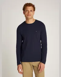 Tommy Hilfiger Longsleeve mit Logo-Stickerei und Stretchanteil, Slim Fit Marine