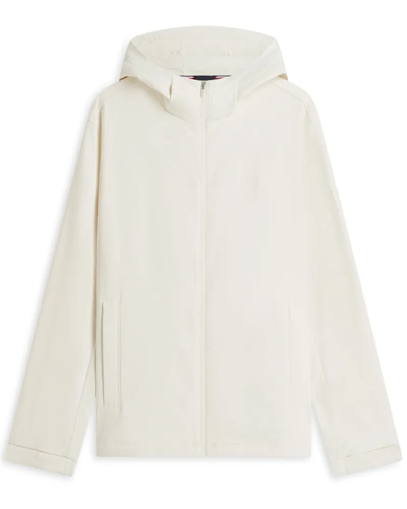 Tommy Hilfiger Leichte Kapuzenjacke aus recyceltem Material mit Label-Schriftzug in Offwhite