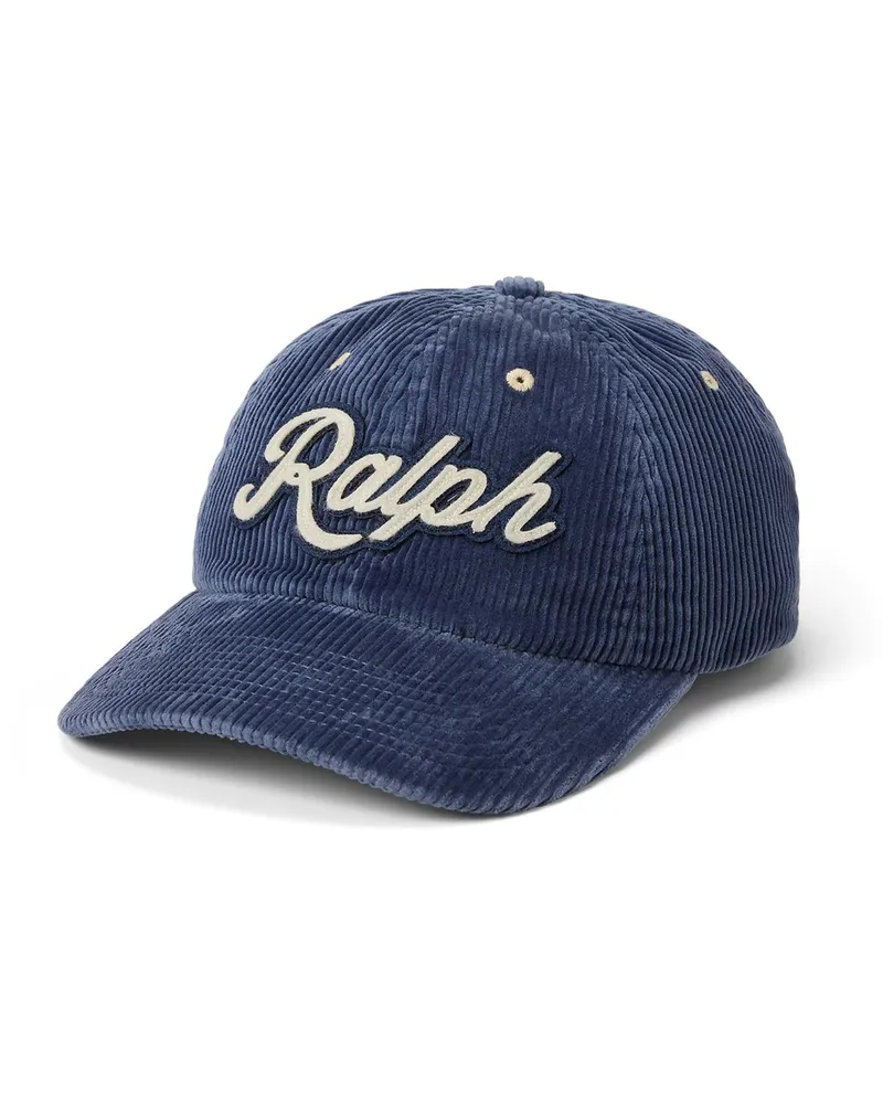 Ralph Lauren Baseball Cap in Cord-Qualität mit Letter-Aufnäher in Marine