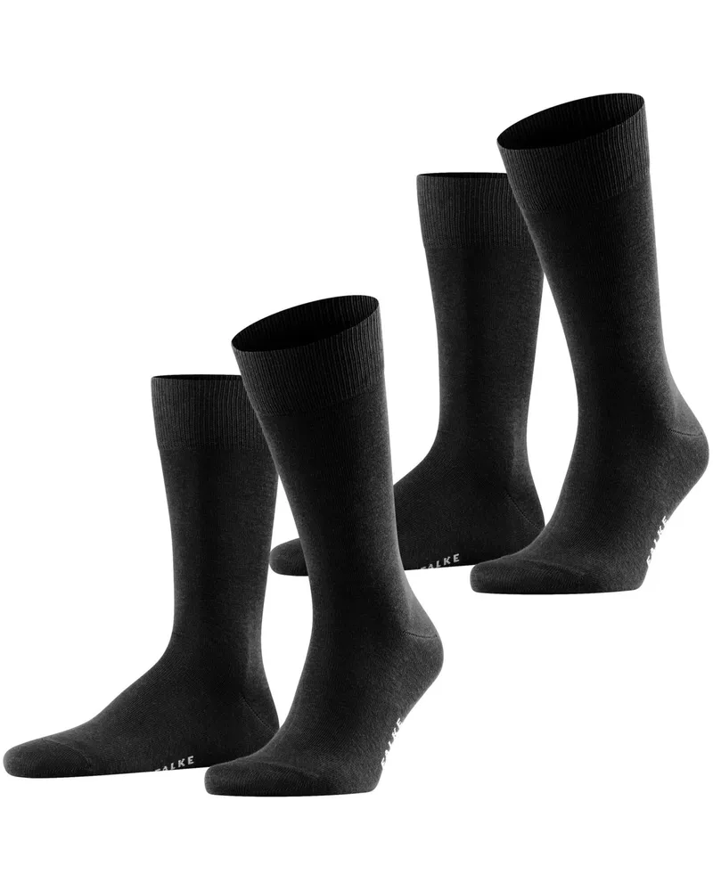 Falke 2er-Pack Socken aus softer Kompakt-Baumwolle in Schwarz