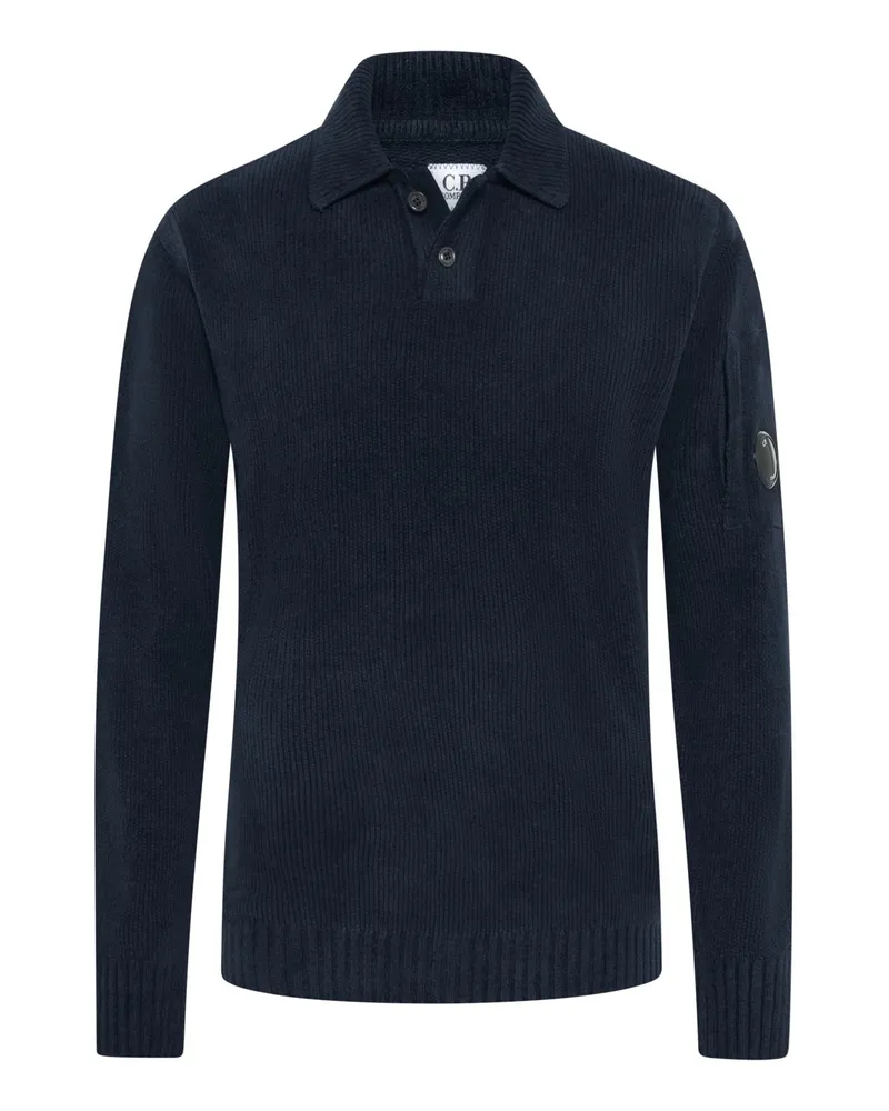 C.P. Company Pullover mit Polokragen aus Baumwolle in Marine
