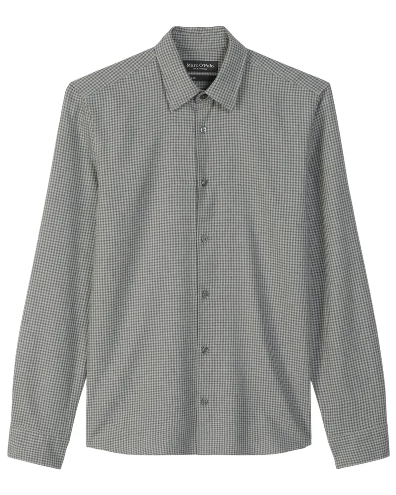 Marc O'Polo Hemd aus leichtem Bio-Baumwoll-Flanell, Shaped Fit in Hellgrau
