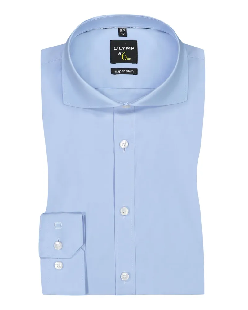 Olymp Nr.Six Super Slim Fit, Hemd mit Umschlagmanschette in Hellblau