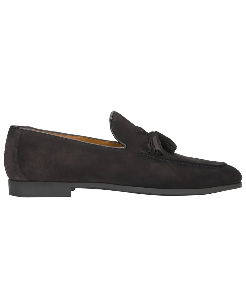 Magnanni Penny Loafer aus weichem Wildleder mit Quasten in Dunkelbraun