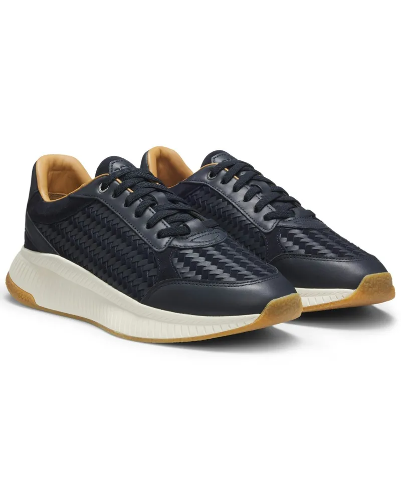 HUGO BOSS Sneaker Evo aus Veloursleder und Glattleder in Marine
