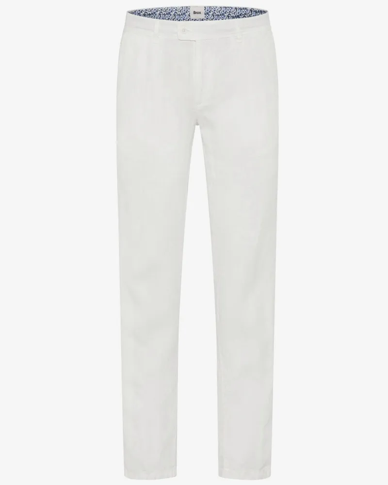 Brax Chino Evans aus Leinen, Regular Fit in Weiß