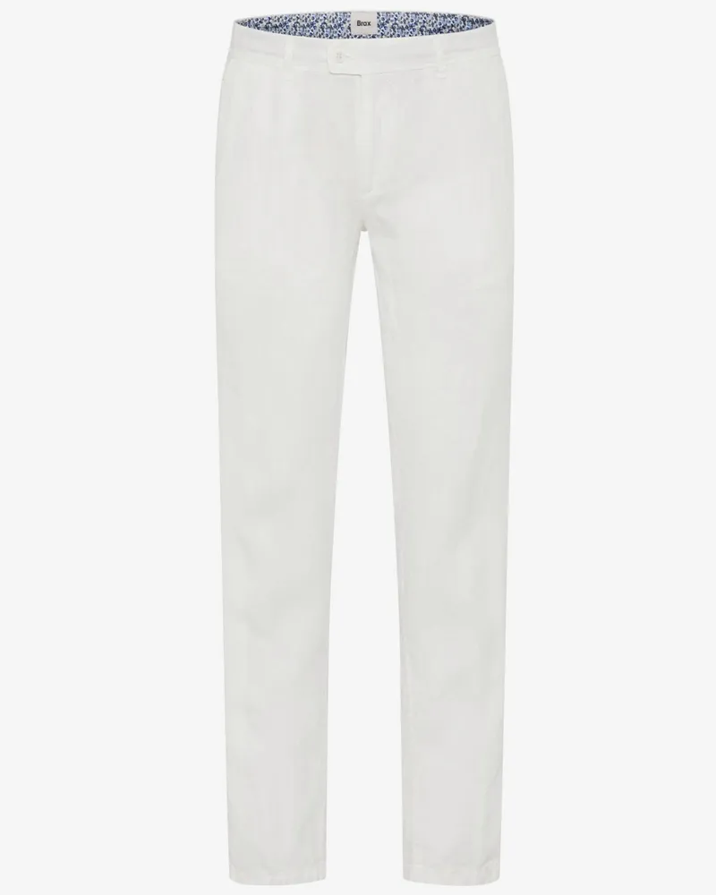 Brax Chino Evans aus Leinen, Regular Fit in Weiß